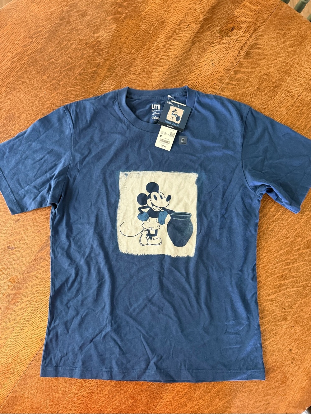 Disney × Uniqlo Men’s Blue Mickey Mouse Graphic Tee